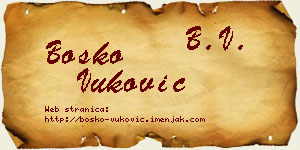 Boško Vuković vizit kartica